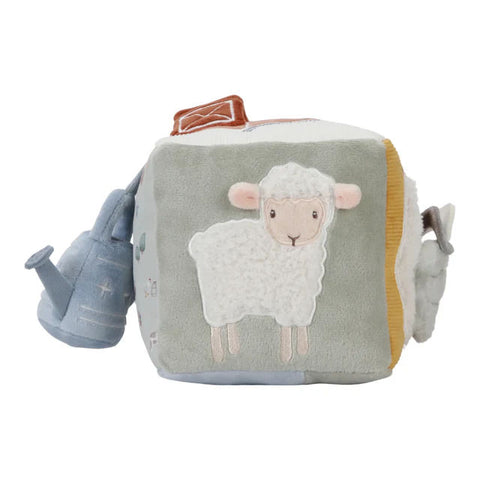 Cubo de actividades blandito Pequeña Granja – juguete sensorial bebé | Little Dutch