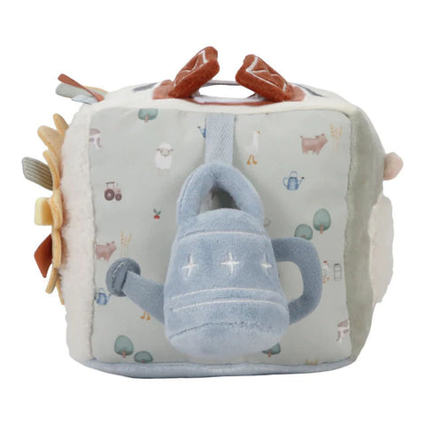 Cubo de actividades blandito Pequeña Granja – juguete sensorial bebé | Little Dutch