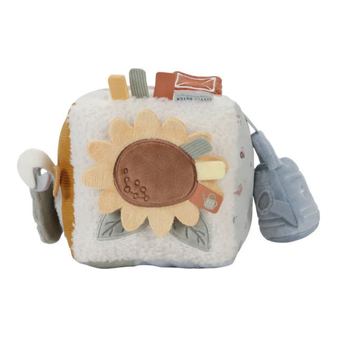 Cubo de actividades blandito Pequeña Granja – juguete sensorial bebé | Little Dutch