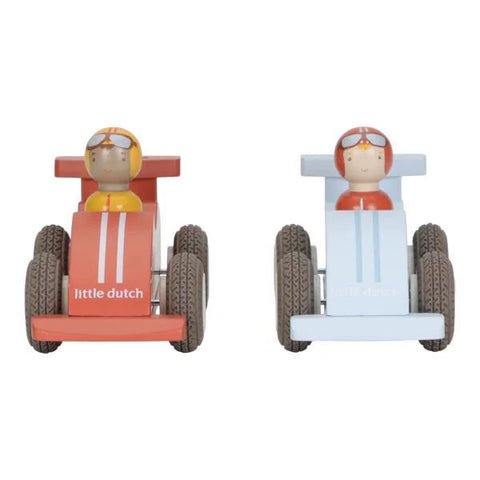 Set de coches de carrera retroceso FSC – juguetes madera niño | Little Dutch