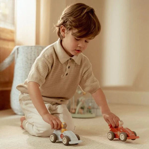 Set de coches de carrera retroceso FSC – juguetes madera niño | Little Dutch