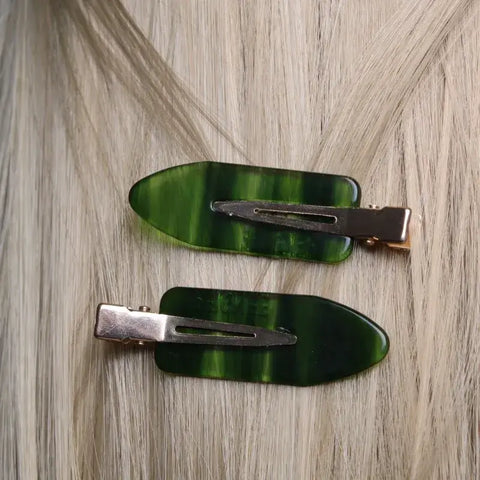 Pinces à cheveux vert émeraude (paire)