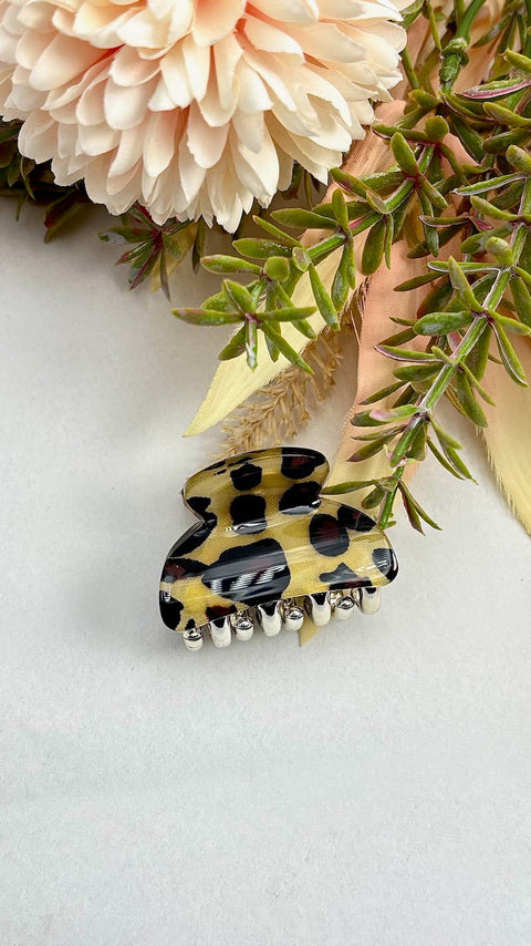 Mini pince  à cheveux léopard 3,5cm YH42