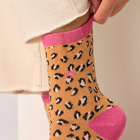 Calcetines de Leopardo Naranja y Rosa - Billybelt