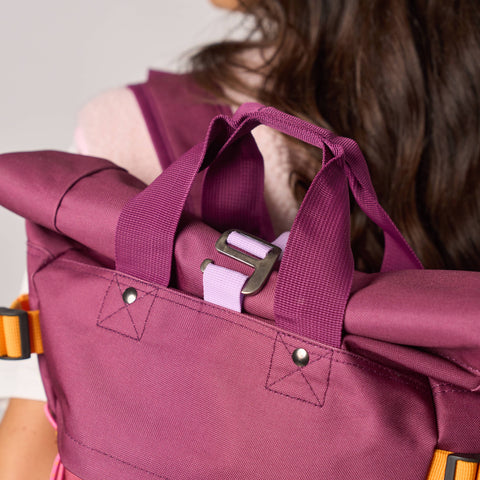 Sac à dos 100% polyester recyclé Roll-top - Violet et bordeaux