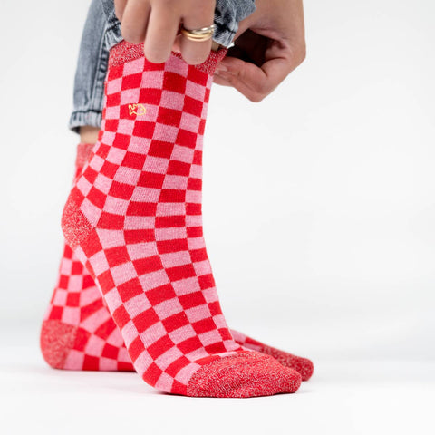 Calcetines de cuadros - Rojo y Rosa - Billy Belt