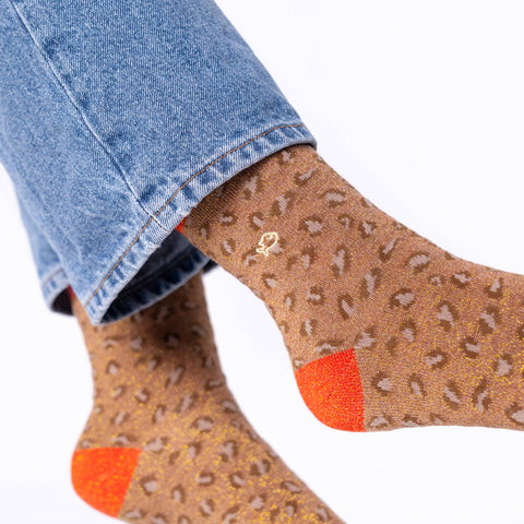 Calcetines Leopardo – Marrón y naranja - Billy Belt