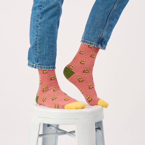 Chaussettes en coton peigné animaux - Hibou