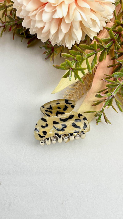 Mini pince  à cheveux léopard 3,5cm YH42
