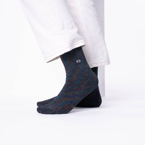 Calcetines de mujer con brillo - Negro/Multicolores - Billybelt