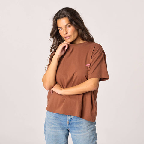 T-shirt femme en 100% coton biologique - Marron