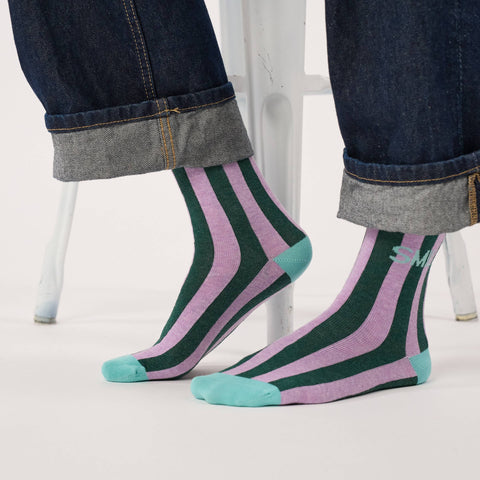 Chaussettes en coton peigné Rayées - Smile