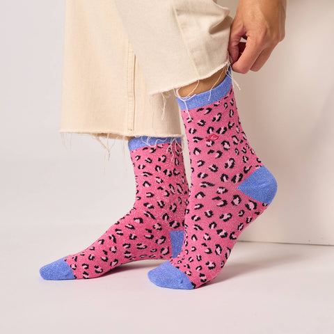 Calcetines de Leopardo con brillo - Rosa - Billy Belt