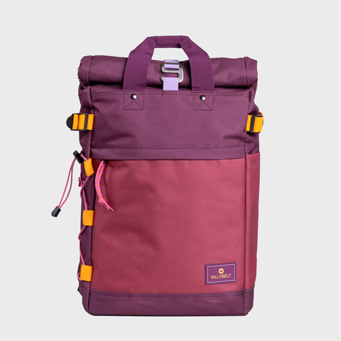 Sac à dos 100% polyester recyclé Roll-top - Violet et bordeaux