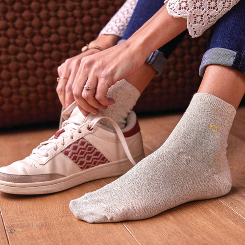 Calcetines mujer Beige con brillo - 37/40 - Billy Belt