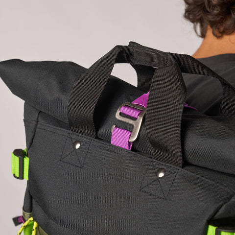 Sac à dos 100% polyester recyclé Roll-top - Kaki et noir