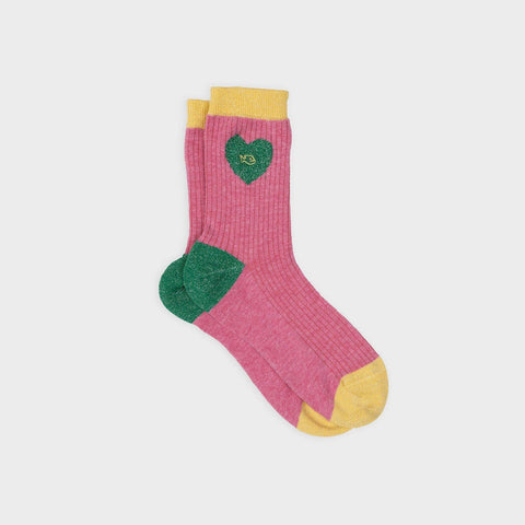 Calcetines Corazon Rosa y verde - Billy Belt