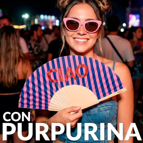 Abanico "Ciao” purpurina - Fisura