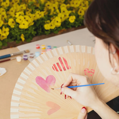 Abanico DIY para decorar y pintar - Fisura