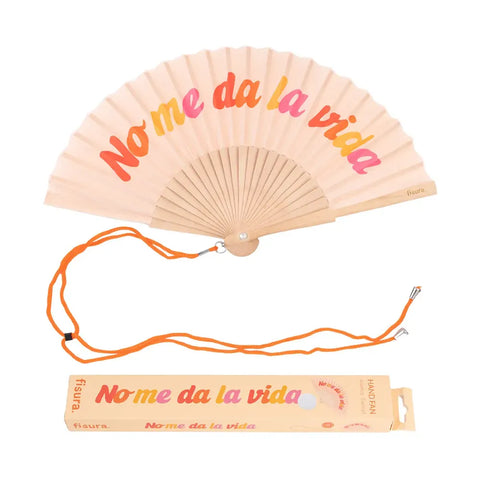 Abanico "No Me Da La Vida” purpurina - Fisura