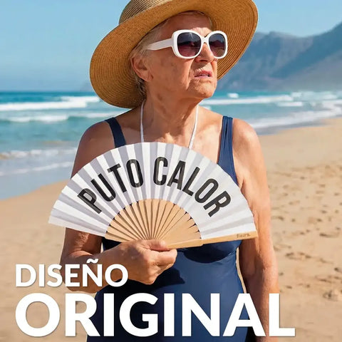 Abanico "Puto Calor" blanco - Fisura