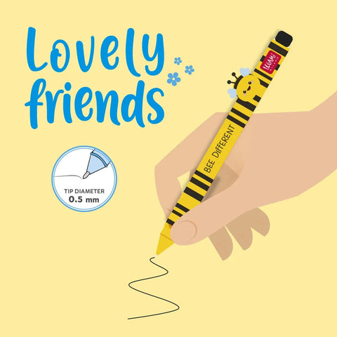 Bolígrafo de Gel tinta negra - Bee - Lovely Friends – Legami