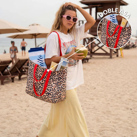 Bolsa de playa Leopardo "Fuck Off" - Fisura