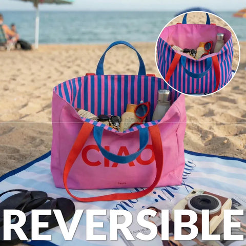 Bolsa de playa Rosa y Azul "Ciao" - Fisura