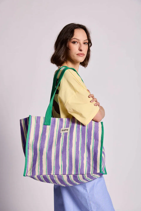 Bolso Claude con rayas Verde y Lila  - Hindbag