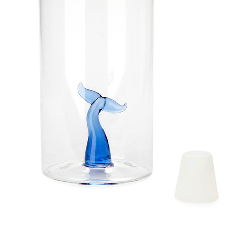 Botella de vidrio con Cola de ballena Azul 1,2L - Balvi