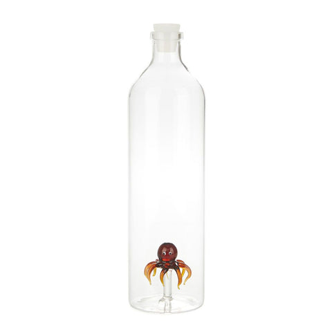 Botella de vidrio con Pulpo naranja 1,2L - Balvi