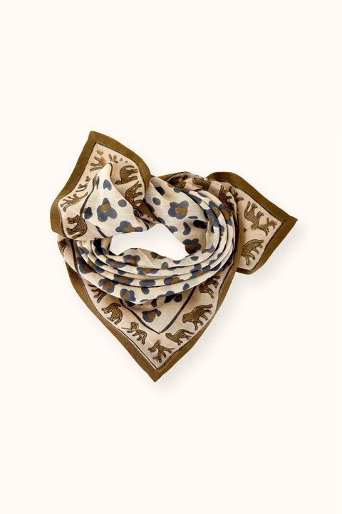 Manika "Flora Bold" Small Scarf - Orange