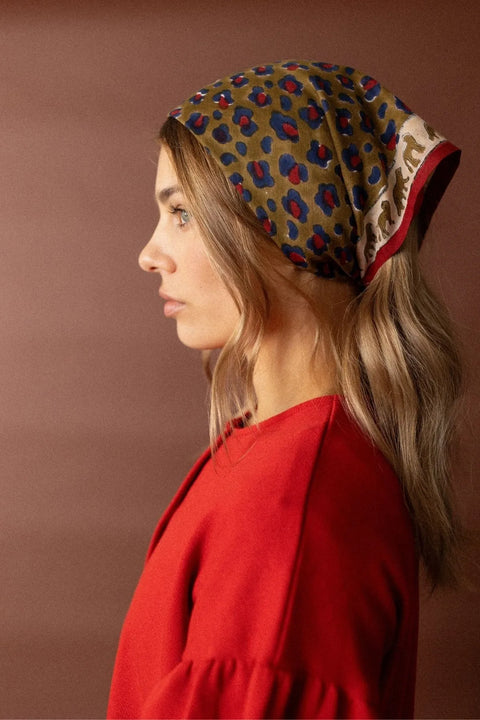 Manika "Flora Bold" Small Scarf - Orange