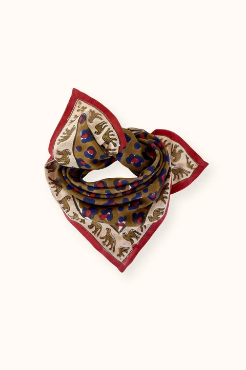 Manika "Flora Bold" Small Scarf - Orange