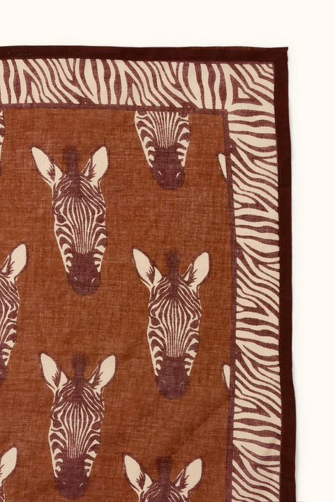 Bufanda Pequeña 50x50cm Dupitta - Zebra Brown - Apaches