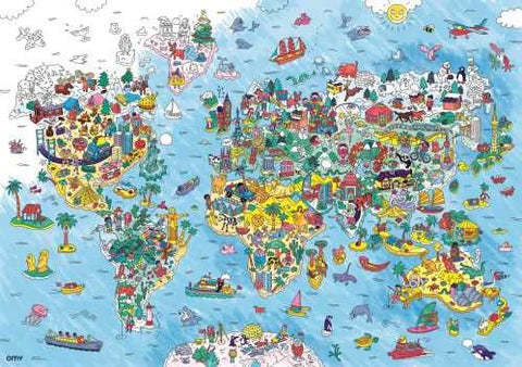 Poster XL “Atlas” para colorear – OMY