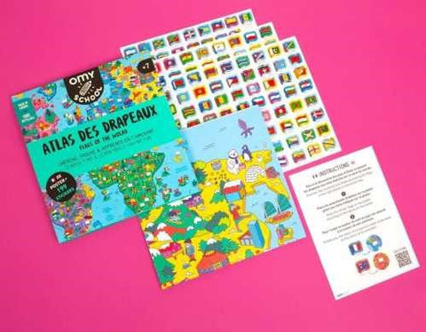 Poster XL “Banderas del Mundo” con pegatinas – OMY