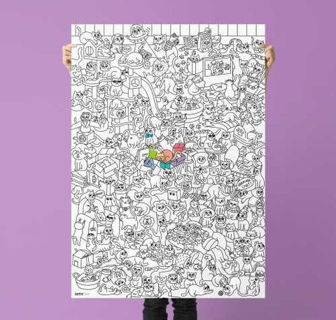 Poster XL “Kitty” para colorear – OMY