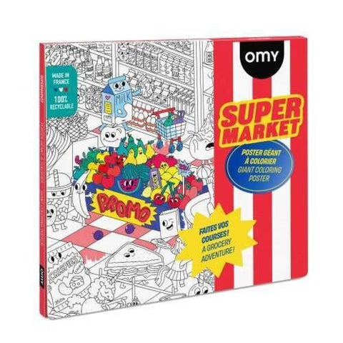 Poster XL “Supermarket” para colorear – OMY
