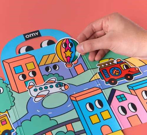 Montessori Vehicles VROOM – Pegatinas Reutilizable - Omy