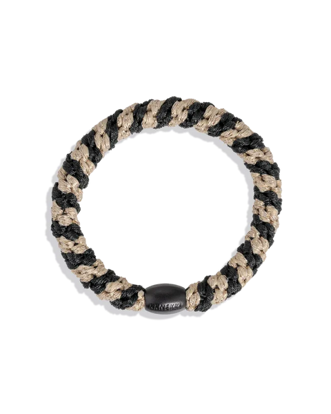Goma para el pelo Kknekki - Black-beige Glitter Stripe