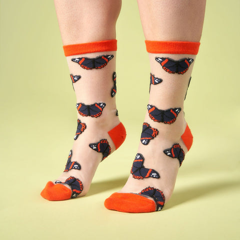 Calcetines transparentes  "Mariposa Negra - Coucou Suzette