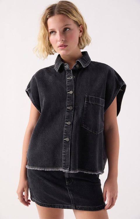 Camisa mujer sin mangas Yopday - Black Vintage - American Vintage
