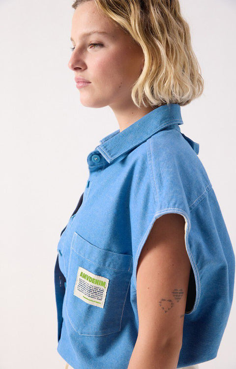 Camisa mujer sin mangas Pusway - Cascade - American Vintage