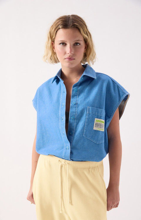 Camisa mujer sin mangas Pusway - Cascade - American Vintage