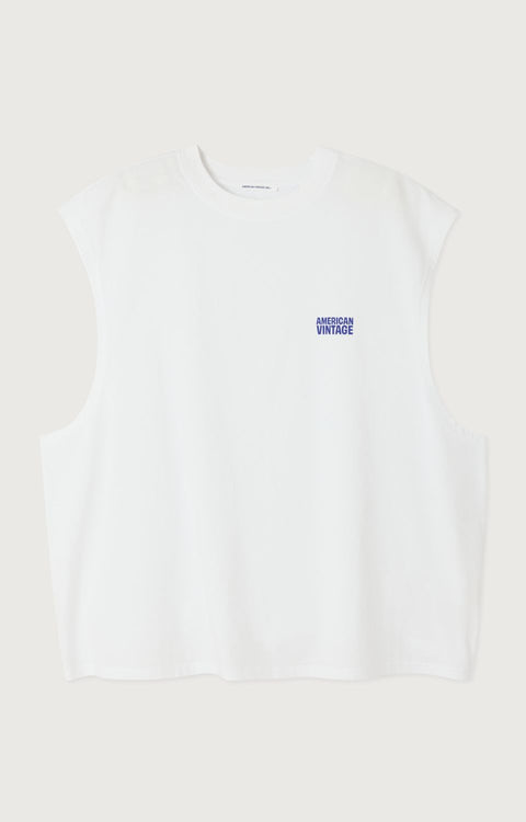 Camiseta hombre sin mangas Gixy - Blanco - American Vintage