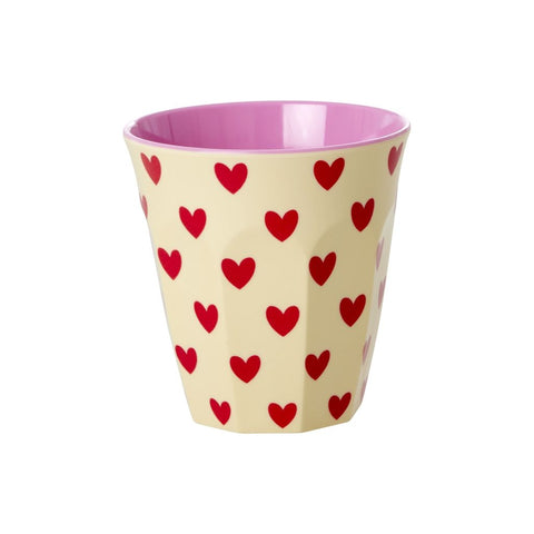 Taza de melamina con corazones - RICE