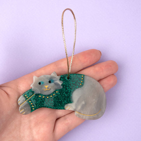 Decoración de Navidad “Gato con Suéter de Invierno” – Coucou Suzette