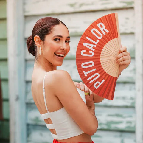 Abanico "Puto  calor" rojo - Fisura