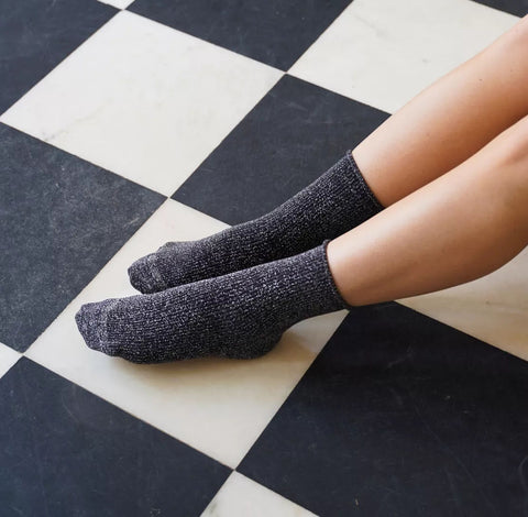 Calcetines Glitter Gris Lurex - Klue